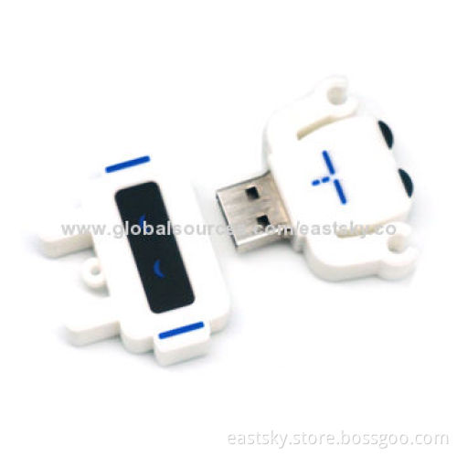Custom Robot Shape USB drive, made of soft PVC material, OEM orders welcomed